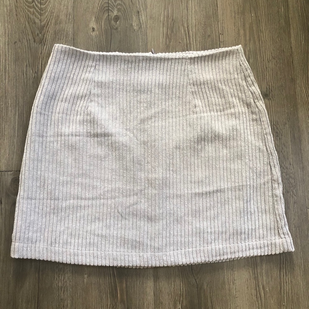 Gray Corduroy Mini Skirt
